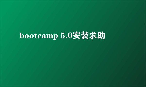 bootcamp 5.0安装求助