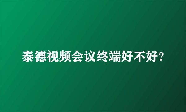 泰德视频会议终端好不好?