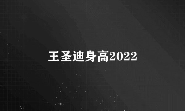王圣迪身高2022