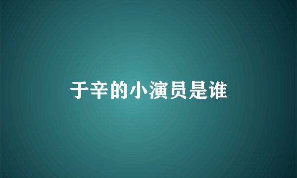 于辛的小演员是谁
