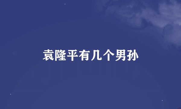 袁隆平有几个男孙