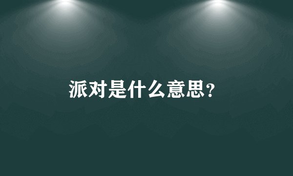 派对是什么意思？