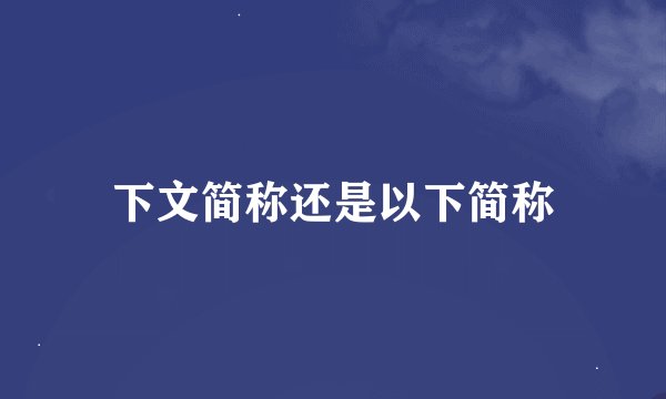 下文简称还是以下简称