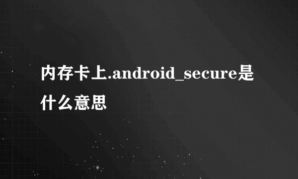 内存卡上.android_secure是什么意思