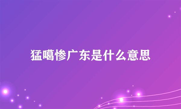 猛噶惨广东是什么意思