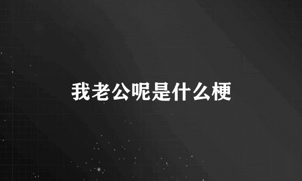 我老公呢是什么梗