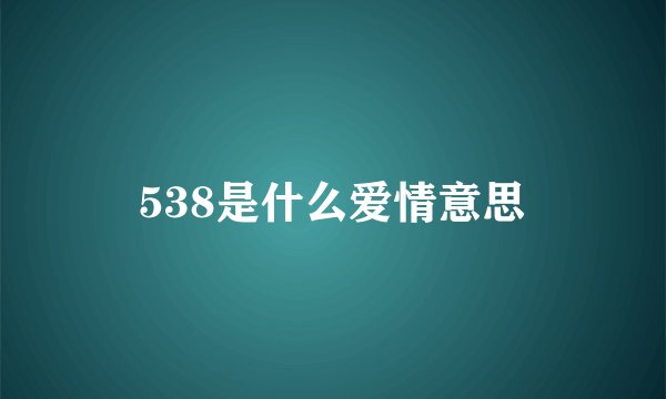 538是什么爱情意思