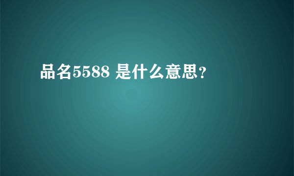 品名5588 是什么意思？