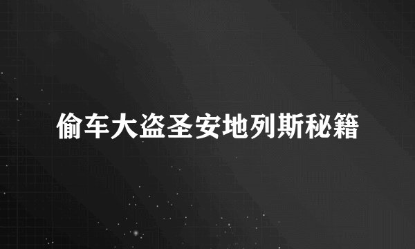 偷车大盗圣安地列斯秘籍