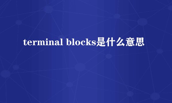 terminal blocks是什么意思