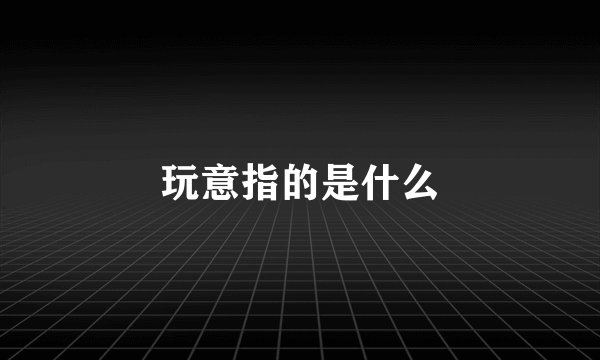 玩意指的是什么