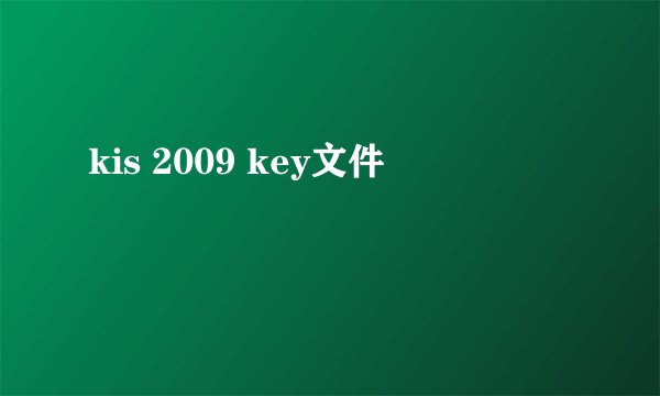 kis 2009 key文件