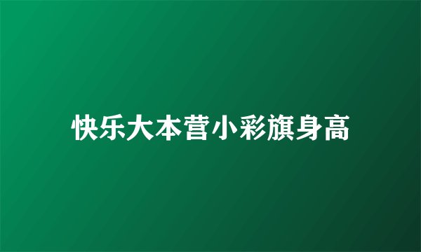 快乐大本营小彩旗身高