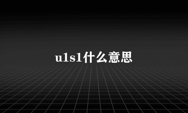 u1s1什么意思