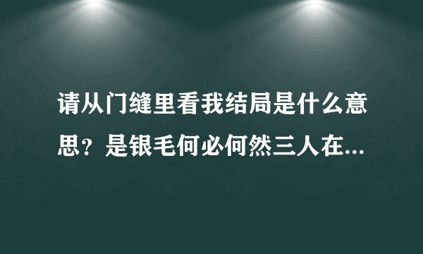 请从门缝里看我结局是什么意思？是银毛何必何然三人在一起么？