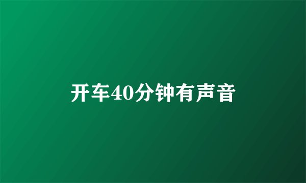 开车40分钟有声音