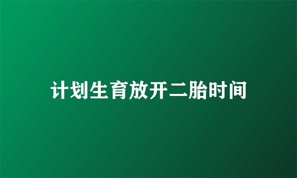 计划生育放开二胎时间