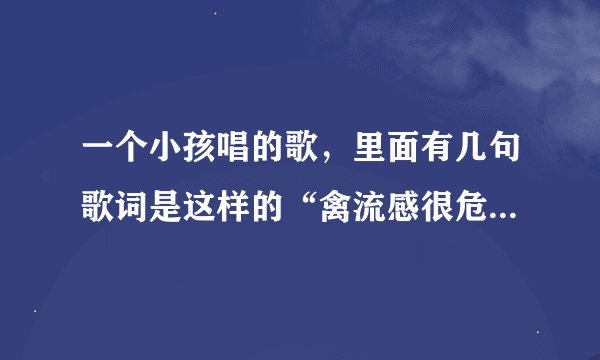 一个小孩唱的歌，里面有几句歌词是这样的“禽流感很危险，这年头多只鸡比多个人还难”