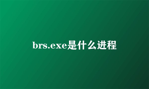 brs.exe是什么进程