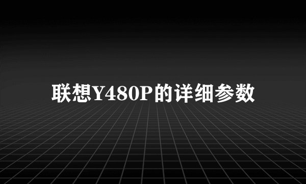 联想Y480P的详细参数