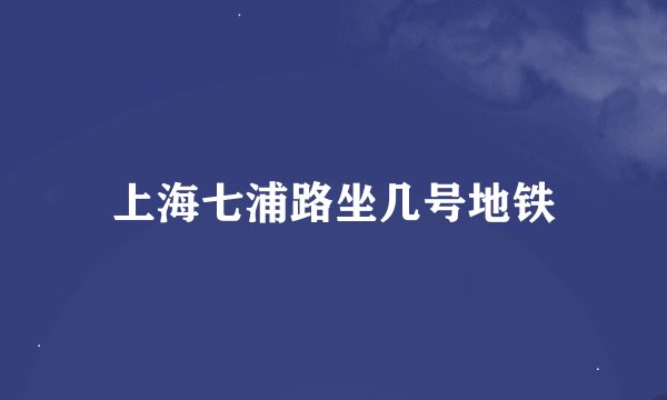 上海七浦路坐几号地铁