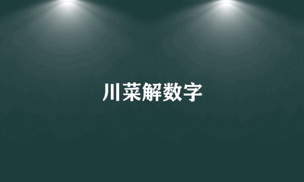 川菜解数字