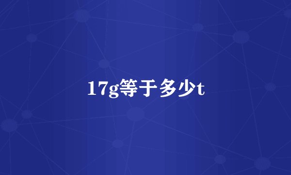 17g等于多少t