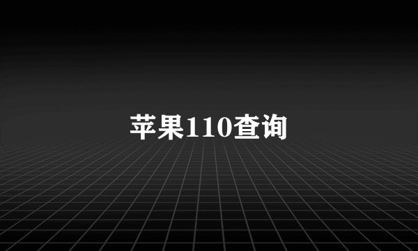 苹果110查询