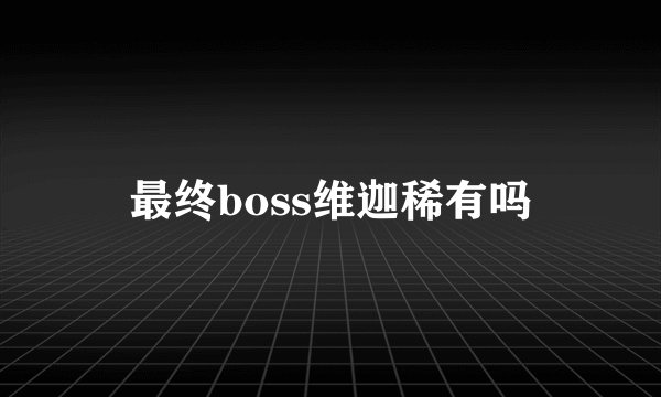 最终boss维迦稀有吗