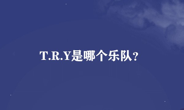 T.R.Y是哪个乐队？