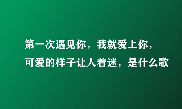 第一次遇见你，我就爱上你，可爱的样子让人着迷，是什么歌