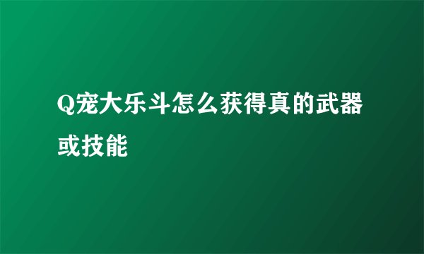 Q宠大乐斗怎么获得真的武器或技能