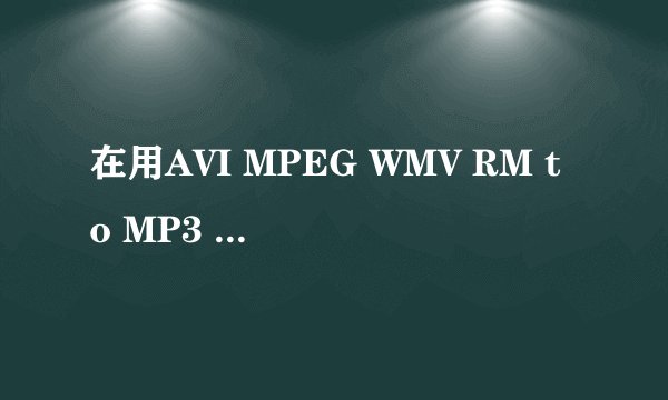 在用AVI MPEG WMV RM to MP3 Converter时出现