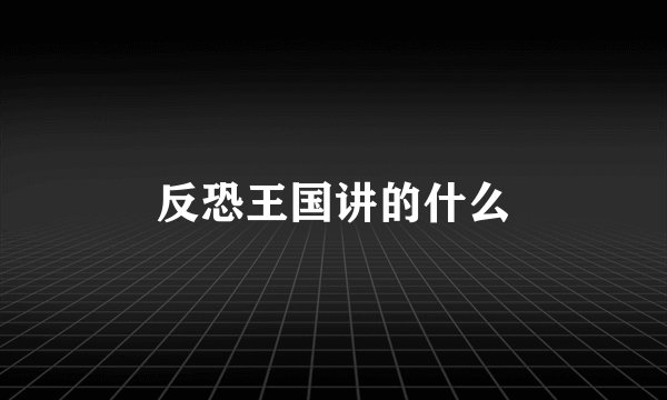 反恐王国讲的什么