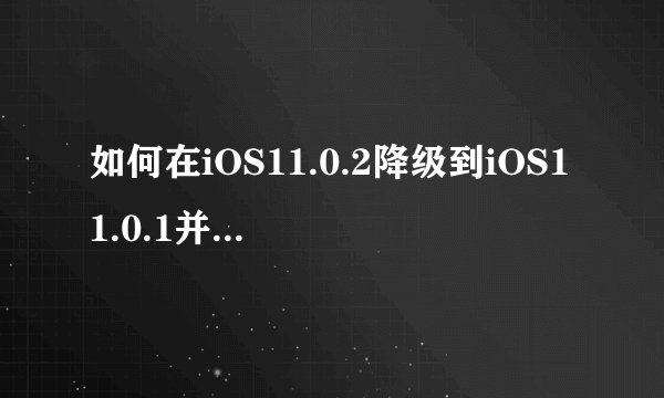 如何在iOS11.0.2降级到iOS11.0.1并备份数据？