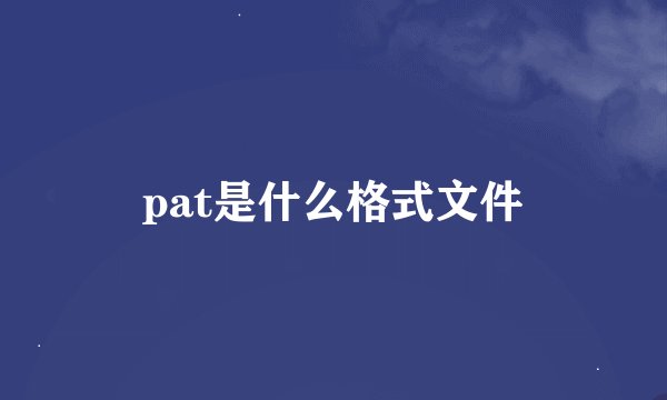 pat是什么格式文件