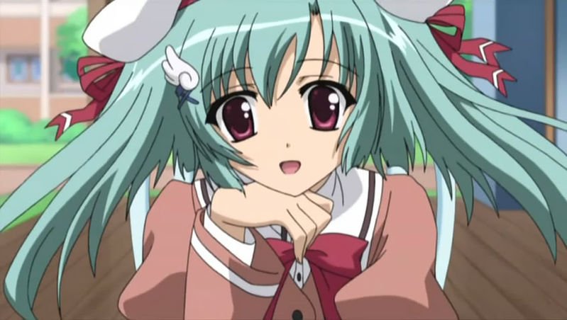 染红的街道那个青发黑衣的美少女是谁?