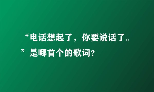 “电话想起了，你要说话了。”是哪首个的歌词？