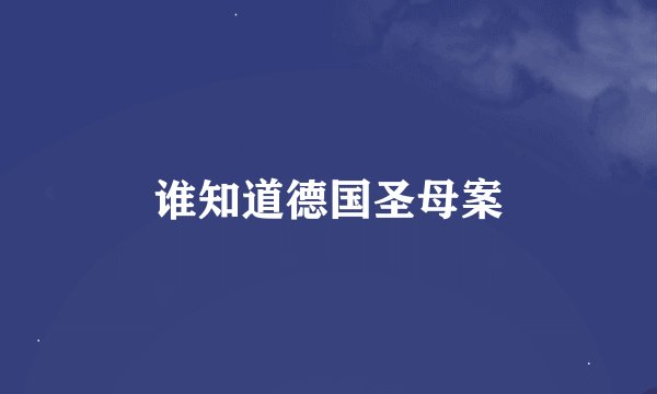 谁知道德国圣母案
