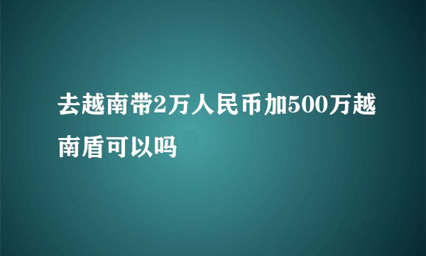 去越南带2万人民币加500万越南盾可以吗