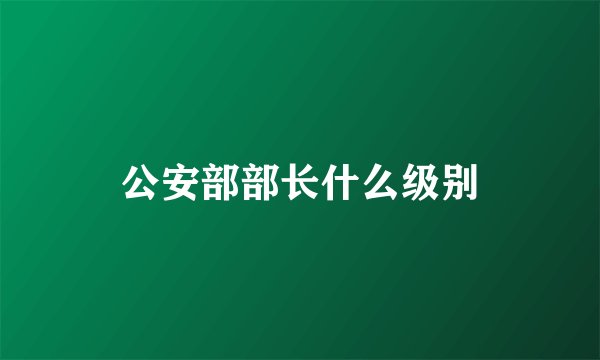 公安部部长什么级别