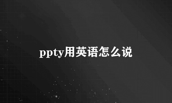 ppty用英语怎么说