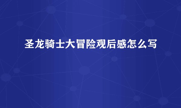 圣龙骑士大冒险观后感怎么写