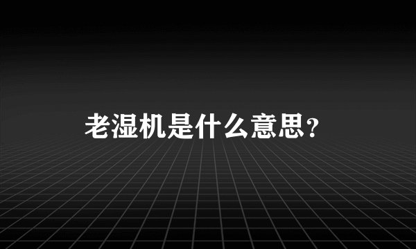 老湿机是什么意思？