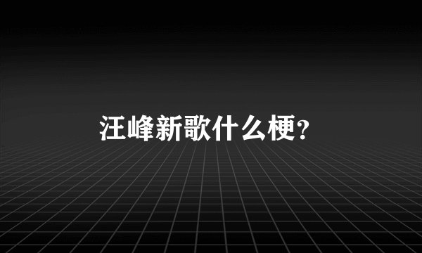 汪峰新歌什么梗？