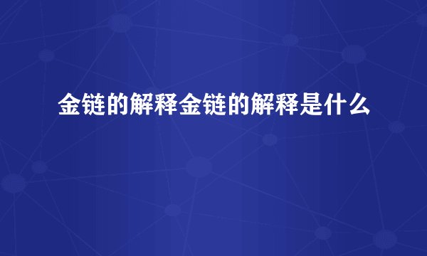 金链的解释金链的解释是什么