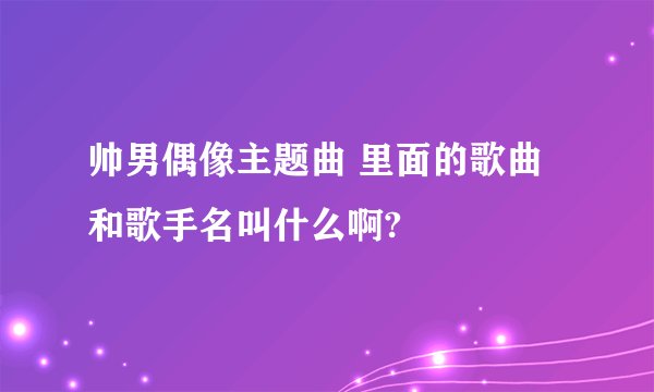帅男偶像主题曲 里面的歌曲和歌手名叫什么啊?