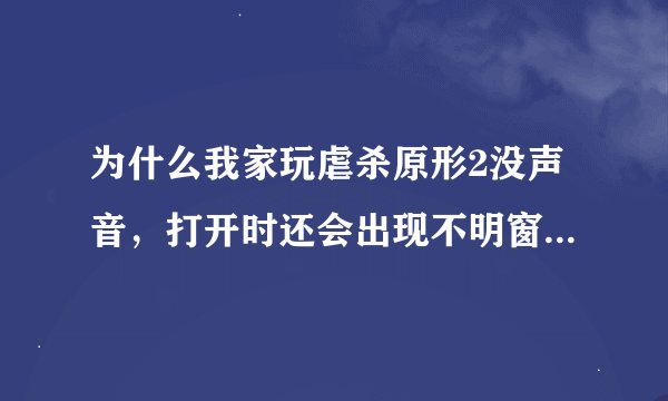为什么我家玩虐杀原形2没声音，打开时还会出现不明窗口，tm全是英文看不懂，求解！！！