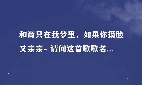 和尚只在我梦里,如果你摸脸又亲亲~ 请问这首歌歌名叫什么?