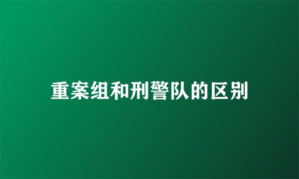 重案组和刑警队的区别